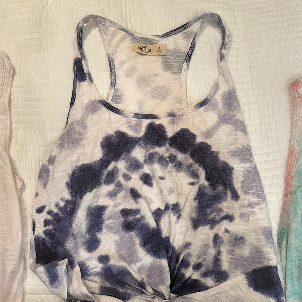 Various tie dye summer tops. Four tops total